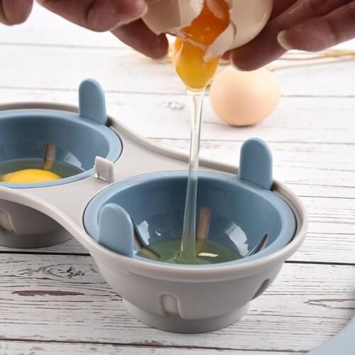 2021 New Microwave Egg Steamer Two-compartment Egg Steamer Home Kitchen Accessories Gadget Creative Home Wholesale