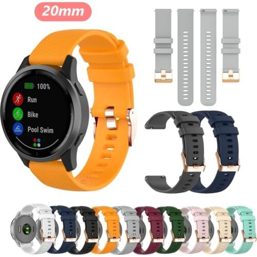 20mm Watch Strap For Garmin Venu Vivoactive 3/Vivomove HR/Forerunner 645 245 Sport Silicone GarminMove 3 Luxe Wristband Bracelet