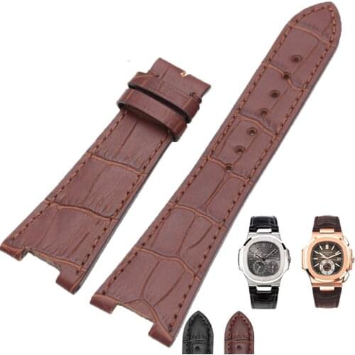 High Quality New Genuine Leather Watch Band Strap 25*18mm Brown Black Watchbands Belt For PP Accessories