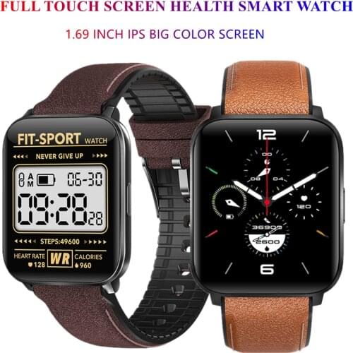 MOCRUX 1.69 Inch Smart Bracelet Body Temperature Fitness Tracker Blood Pressure Clock Waterproof Ladies Smart Watch