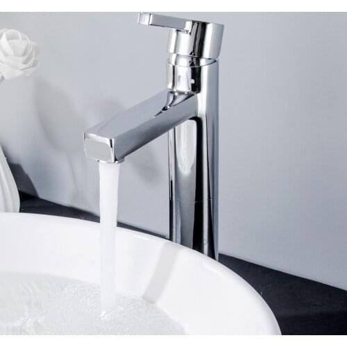 Basin of bathroom faucet of chrome bronze sink material mixer faucet of bathroom hot and cold single bore