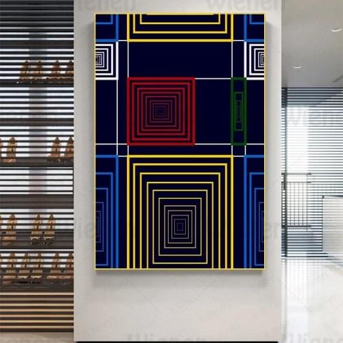 Modern Picture Abstract Colorful Line Wall Art Canvas Painting Decor Poster HD Print Aisle Entrance Living Room Wall Decoration