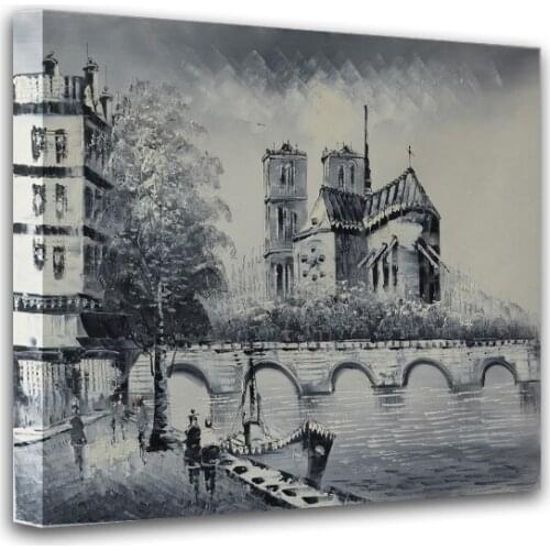 Modern home decor hand-painted oil paintings restoring ancient ways of city street landscape art pictures DM15062715