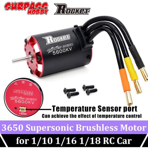 Surpass Rocket V2 Supersonic Brushless Motor 3650 Motors Temperature Sensor 5600KV for 1/10 1/14 1/16 RC Car Drift Truck Buggy