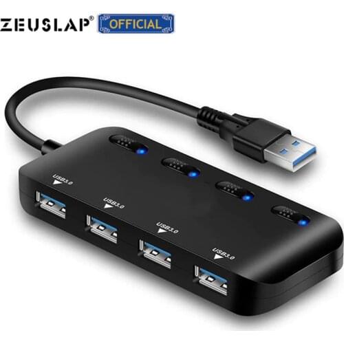 ZEUSLAP USB3.0 HUB Fast Speed 4 Port USB 3.0 Splitter USB Hub 3.0 Adapter Laptop Accessories Hub Usb For laptop notebook