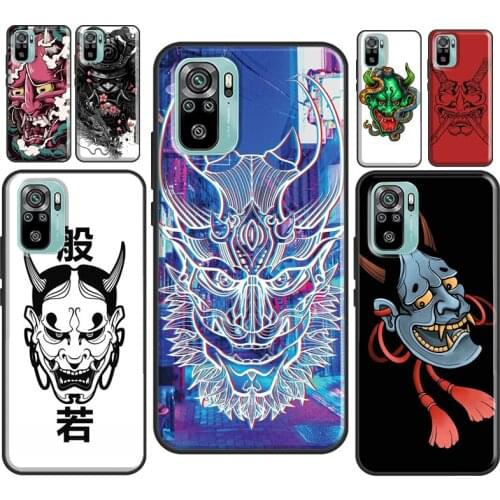 Japanese Hannya Oni Mask For Xiaomi Redmi Note 10 9 Pro 7 8T 9S Note 8 Pro Case For Redmi 9A 9 9C 9T K40 Coque
