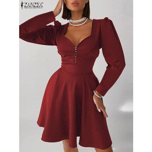 Модные трикотажные платья ZANZEA China At AliExpress