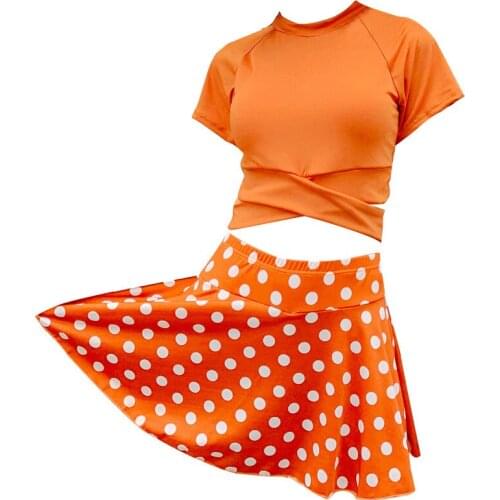 Swimsuit female split two-piece skirt-style conservative wave point swimsuit girl vacation beach student hot spring swimsuit