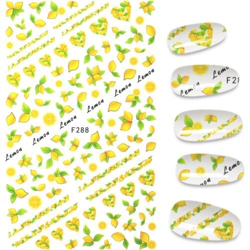 1Pc Nail Sticker Fruit DIY Stickers for Nails Strawberry Lemon Nail Art Manicure Decor