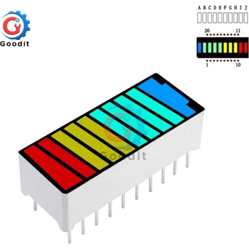 10 Segment Bargraph Light Display Module LED Display Module Bar Graph Ultra Bright Red Yellow Green Blue Colors Multi-color