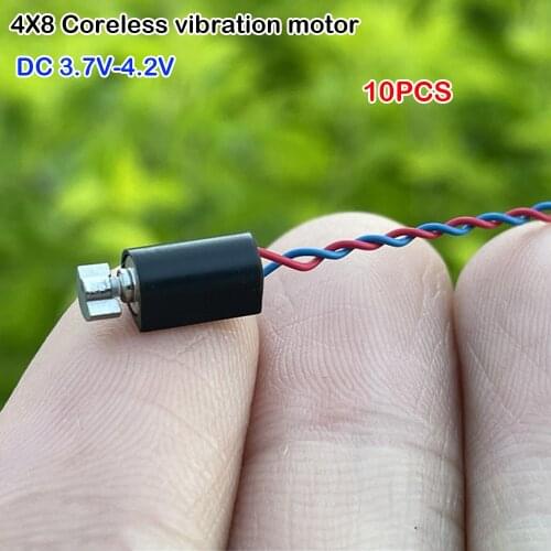 10pcs DC Micro Vibration Motor Cell Phone Coreless Vibrator Mini 4x8mm DC 3.7V 4.2V for Game Handle Vibrator Motors & Parts