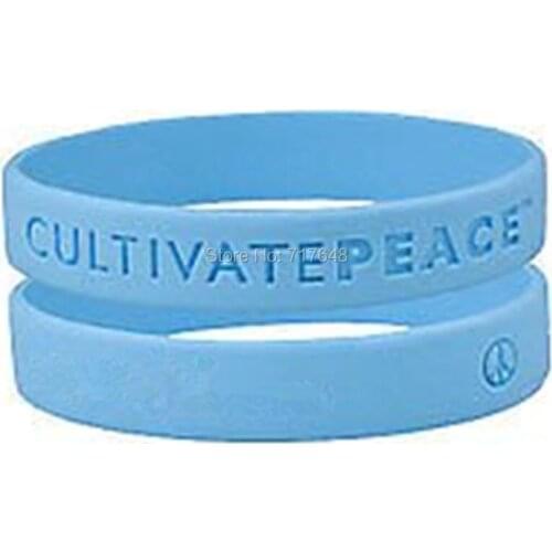 100pcs Cultivate Peace Awareness wristband silicone bracelets free shipping by ePacket A