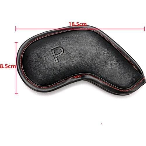 10x Leather Golf Club Iron Head Covers Protective Headcovers for Most Club