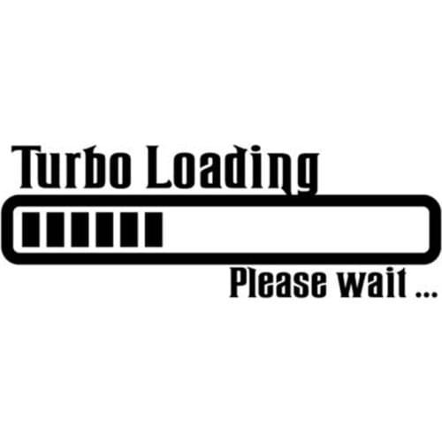 16.5CM*5.8CM Turbo Loading Please Wait Funny Humor Car Sticker Vinyl Decals Black Silver C10-00941