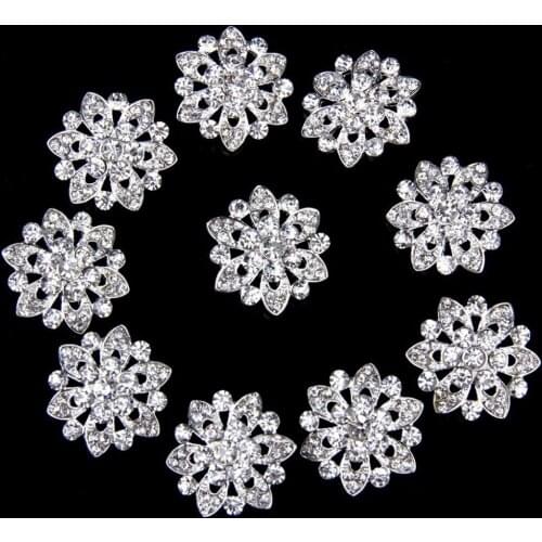 2018 Rushed Time-limited Rhinestone Shank Buttons Alloy Diy Wedding Accessories, ,mobile Phone Bow Hair Accessories,22mm 10pcs