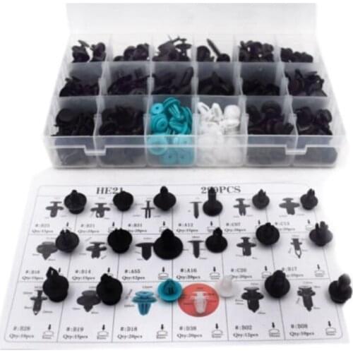 299pcs 18 Sizes Car Plastic Body Push Pin Rivet Clip Fastener Mud Moulding Trim