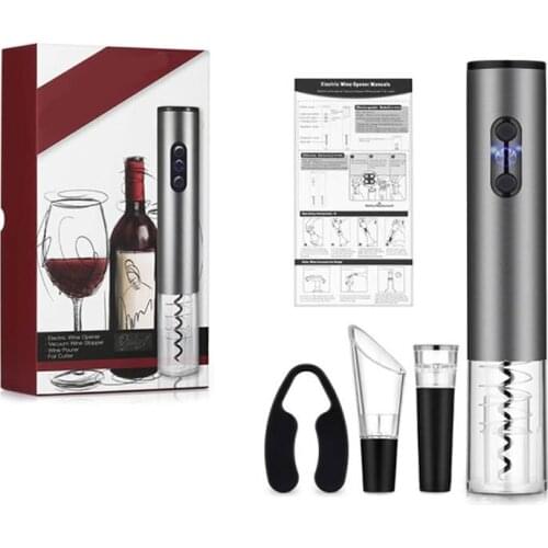 4PCS Battery Powered Automatic Corkscrew LED Light Display Electric Wine Opener Bottle Opener Wine Openers with Accessoires