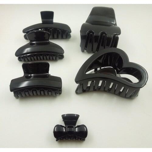 5pcs/lot High-quality Hair Clip Fashion Plastic Hair Claw Black Color Hair accessories for Women Simple Diy Hair Crab Clamp