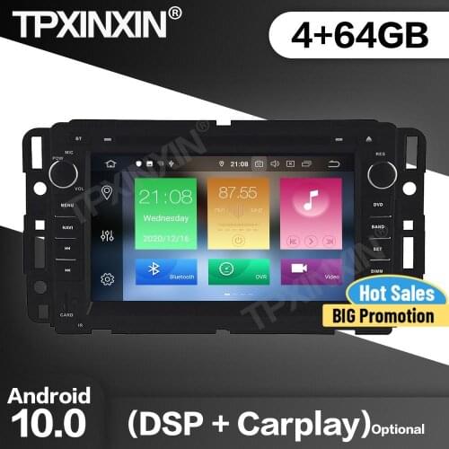 64G Car Radio 2 Din Stereo Receiver Android 10 For GMC Yukon Tahoe 2007 2008 2009 2010 2011 2012 GPS Multimedia Player Head Unit
