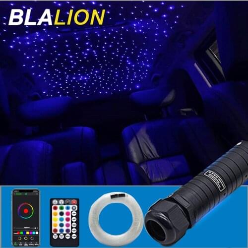 Car Plastic Fiber Optic Light LED Roof Star Light DC12V 6W RGB LED RF Remote Control 2M 0.75mm 150~450pcs Optical Fiber Lighting