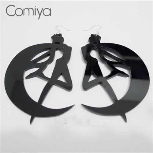 Brands Drop Earrings Brincos Sloth super cute moon black pink Acrylic Punk Fashion Earring Ornament Long Pendants