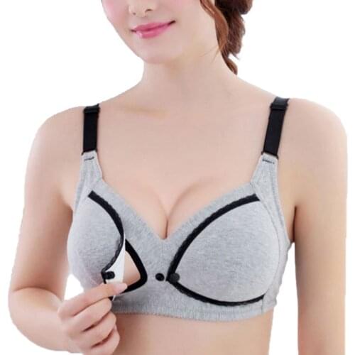 Women Soft Cotton Nursing Bra Underwear Maternity Feeding Front Backless Push Up Breathable Bra