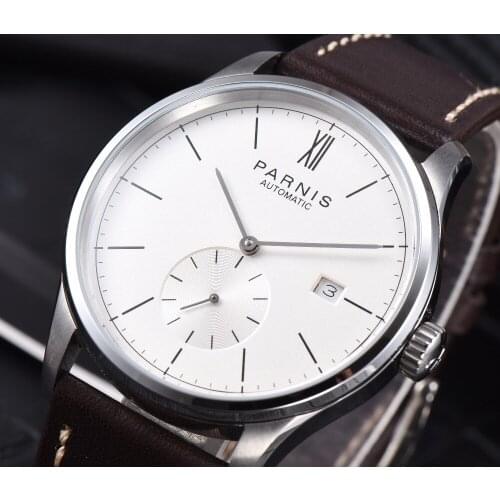 Parnis Mechanical Watches Minimalist Watch for Men Wristwatch Luxury Waterproof Automatic hombre Relogio Masculino 2020 Calendar