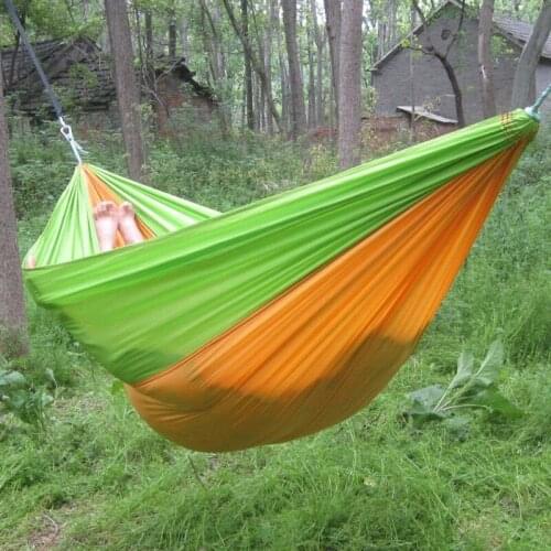 1-2 Portable Camping Hammock 2021 Swing Travel Mountaineering Canopy Breathable Hammocks Parachute Cloth Hammock Camping Hammok