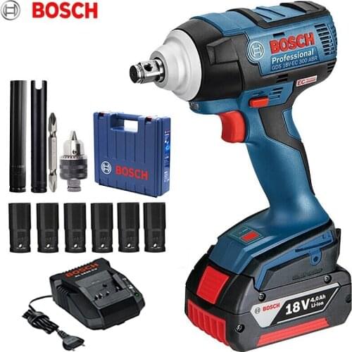 Bosch 18V Cordless Impact Wrench Lithium Battery Rechargeable Electric Wrench GDS 18V-EC 300 ABR 300N.m Brushless Impact Wrench