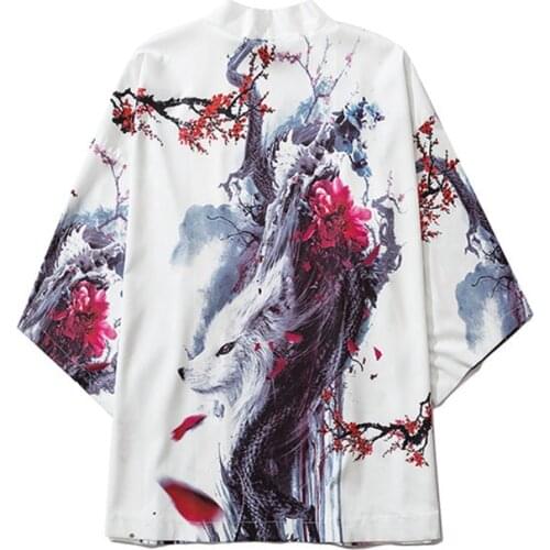 Chinese Character Fashion Kimono Cardigan Yukata Kimono Obi Harajuku Japanese Kimono Women Tops and Blouses Asian Men Clothes