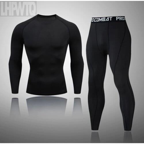 Mens Thermal Underwear Set MMA Tactics Fitness Leggings Base Compression Sports Underwear Long Johns Men Clothing Brand