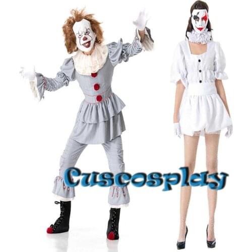 2019 IT 2 It: Chapter Two Pennywise Cosplay Costume Outfit Clown Suit for women men Halloween Christmas Carnival Party