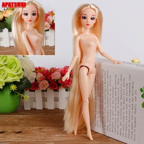 1:6 BJD Doll Head With Naked Body DIY Doll Accessories 1/6 Doll Head With Extremely Long Hair BJD Dollhouse Doll Accessories Kid