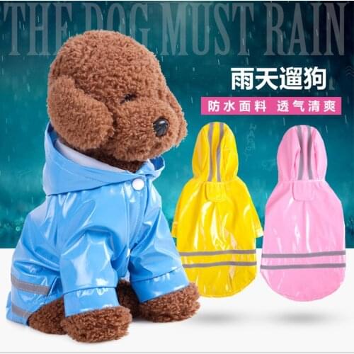 Summer Outdoor Puppy Pet Rain Coat Hoody Waterproof Jackets PU Raincoat for Dogs Cats Apparel Clothes Wholesale