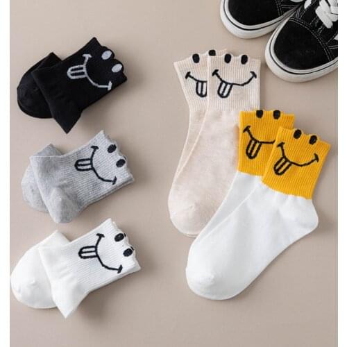5 Pieces Womens Low Tube Cartoon Cute Printing Embroidered Socks Fashion Design Daily Casual Cute Cotton Funny Short Socks