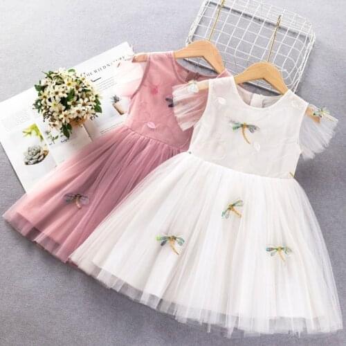 2020 New Summer Girls Wedding Party Birthday Dress Princess Girls Tutu Vestido Elegant Girls Dress DT013