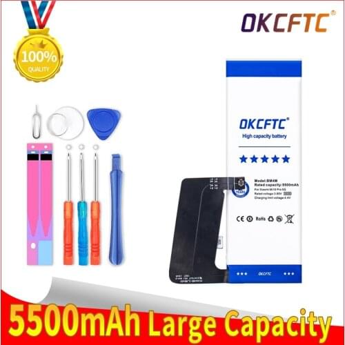 OKCFTC For Xiaomi Mi 10 Mi10 Pro Mobile Phone Battery 5500mAh BM4M 100% Capacity High Quality Replacement Batteria