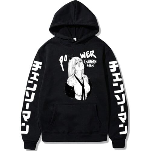 Japan Anime Chainsaw Man Print Loog Sleeve Autumn Hoodie Cool Power Sweatshirt Men Women Unisex Sportswear