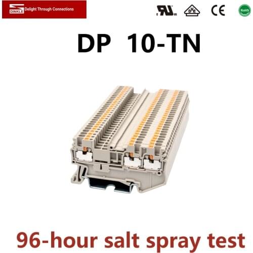 DINKLE DP 10-TN one in two output Spring-cage Strip Wire Connection Electrical Connector Din Rail Terminal Block Phoenix ST10