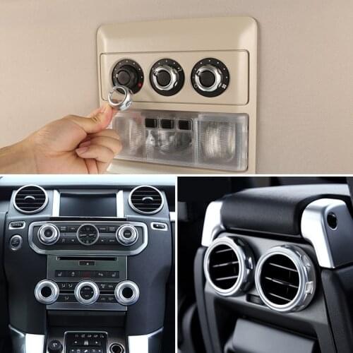 Car Roof Light A/C Volume Knobs Rear Air Outlet Ring Trim For Land Rover Discovery 4 Range Rover Sport Freelander 2 Accessories