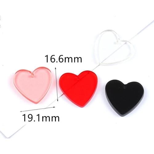 SEA MEW 20PCS Acrylic Heart Round Pentagram Charms Pendant For Earring Accessories Jewelry Making