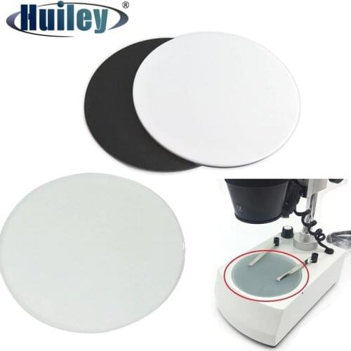 Stereo Microscope Working Stage Transparent Translucent Round Specimen Plate Frosted Glass White Black Plastic Work Board
