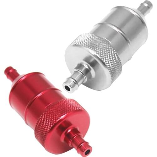 Universal Aluminum Fuel Filter 2 Pieces 8mm Universal Red + White
