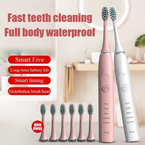 USB Charge Rechargeable Tooth Brushes Washable Electronic Whitening Teeth Brush Powerful Ultrasonic Sonic Electric Toothbrush