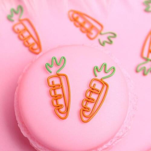 10Pcs Carrot Shape Bookmark Paper Clip Pin Office Stationery School Supplies used as bookmark or gift decoration