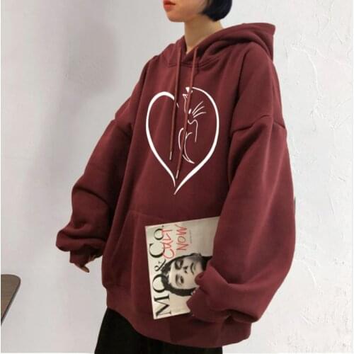Womens Casual Hoodie Spring and Autumn Loose Printing Pullover Ladies Fashion Hooded Comfortable Clothes Oversize for Female