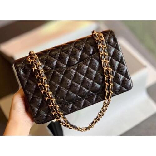 Classic luxury designer chain strap woman flap shoulder bag handbag lady import genuine leather Europe brand top high quality
