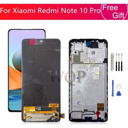 Amoled For Xiaomi Redmi Note 10 Pro LCD Display Screen Touch Digitizer Panel Assembly M2101K6G Replacement Repair parts 6.67"