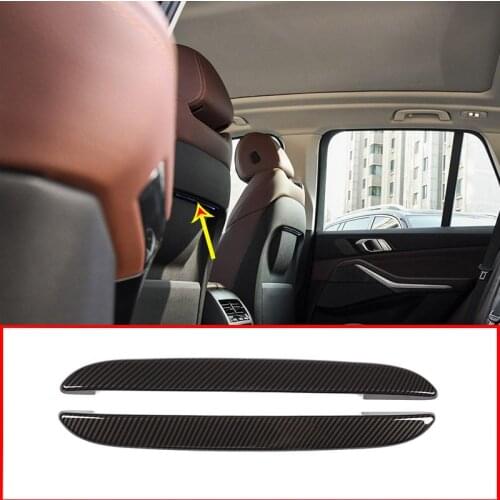 2pcs Carbon Fiber For BMW X5 G05 X7 G07 2019 Year Model ABS Car Front Row Seat Decoration Strips Trim Accessories