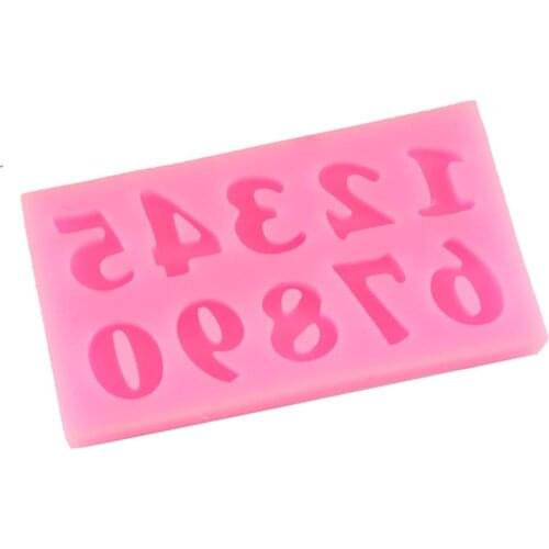 3 pieces/lot) New arrivals 6*3*0.8CM number figures shape mold candy stamp mould DIY molde de silicone para fondant supplies